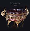 19th C. French Baccarat Ruby Crystal Bronze Centerpiece