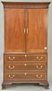 Council mahogany man's chefferobe with shelved top. ht. 77in., wd. 40 1/2in., dp. 21in.