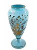 An Impressive 19th C. French Baccarat Hand Painted Opaline Glass Vase