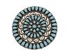 A large cluster-set Navajo turquoise pendant/brooch