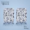 4.02 carat diamond pair Radiant cut Diamond GIA Graded 1) 2.01 ct, Color F, VVS2 2) 2.01 ct, Color E, VS1. Appraised Value: $162,800 
