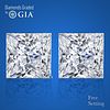 4.01 carat diamond pair Princess cut Diamond GIA Graded 1) 2.01 ct, Color H, VS1 2) 2.00 ct, Color H, VS2. Appraised Value: $112,700 