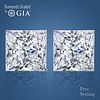 4.02 carat diamond pair Princess cut Diamond GIA Graded 1) 2.01 ct, Color E, VVS2 2) 2.01 ct, Color F, VVS2. Appraised Value: $169,500 