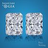 4.07 carat diamond pair Radiant cut Diamond GIA Graded 1) 2.06 ct, Color F, VS2 2) 2.01 ct, Color G, VS2. Appraised Value: $137,300 
