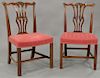 Set of six mahogany Chippendale style dining chairs.