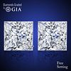 6.03 carat diamond pair Princess cut Diamond GIA Graded 1) 3.02 ct, Color H, VVS1 2) 3.01 ct, Color I, VVS2. Appraised Value: $278,100 