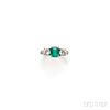 Platinum, Emerald, and Diamond Ring, Maurice Tishman, Inc.