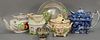 Six piece lot of Staffordshire, soft paste, and sterling silver plate (dia. 9in.)