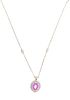 Pink Sapphire Diamond & 14k Yellow Gold Necklace