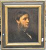 Continental School, portrait of a gentleman, oil on canvas, 19th century, Leger Gallery label on reverse, 15 1/2" x 14".