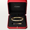 Cartier 18k Yellow Gold 6 Diamond Small Model Love Bracelet Size 16