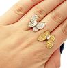 VAN CLEEF & ARPELS 18K GOLD TWO BUTTERFLY RING