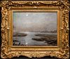 MOONLIT VIEW OF THE THAMES OIL PAINTING
