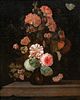 STILL LIFE OF ROSES AND CARNATIONS OIL PAINTING