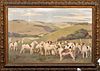 HUNTING HOUNDS & TERRIER PORTRAIT OIL PAINTING