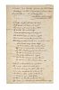 (AMERICANA) Manuscript song composed by Major Johnston for 4th of July, 1807. Two pages.
