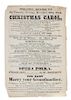 DICKENS, CHARLES. Theatre poster for Christman Carol, December 26, 1844.