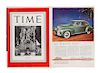 (WWII) TIME MAGAZINE. 4 covers, including one proof of Adolf Hitler, and a related ALS.