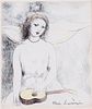 LAURENCIN, MARIE  Girl with Guitar. c. 1935. Hand-colored etching. Signed by the artist at the lower right. Numbered 35/200.