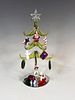 ART GLASS CHRISTMAS TREE WITH ORNAMENTS IN BOX