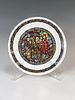 LIMOGES NOEL VITRAIL STAINED GLASS PLATE NUMBERED COA