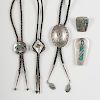 Zuni and Navajo Silver and Turquoise Bolos: Different Western Styles