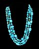VINTAGE 3-STRAND TURQUOISE NECKLACE 