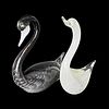 Two Murano Art Glass Swans