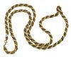 18 Karat Yellow and White Gold Rope Style Necklace