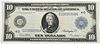 1914 US Federal Reserve $10 Bill Large Note