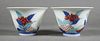Pair Japanese Imaizumi Imaemon Porcelain Teacups