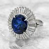 Harry Winston Natural Blue Sapphire and Diamond Ring