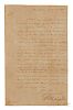 Washington, George (1732-1799) Letter Signed, Headquarters, Passaic Falls, New Jersey, 23 November 1780.