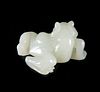 A WHITE JADE CARVED TOAD