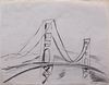 Manner of Richard Diebenkorn: Golden Gate Bridge Sketch
