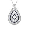Deco Diamond and Platinum Pendant Necklace