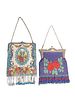 Two Floral Rose Beaded Flapper Purses