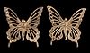 2 Vintage Sterling Silver Fairy Butterfly Brooch Pins signed LANGE