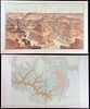 Dutton - 5 Large Folio Plates: Maps and Panorama of the Grand Canyon