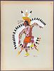 Kiowa Indian Art - Mopope, Eagle Dance (Pochoir of Native American Life). 22