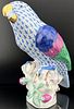Herend SIGNED Larger 6.9Ã¢â‚¬Â PARROT Bird Blue Fishnet Figurine