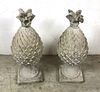 Pair of Portland cement pineapple finials