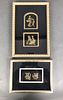 2 Framed Displays of Brass Relief Stampings