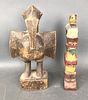 A Hornbill and Totem Pole African Carving