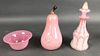 Pink Glass Pear Signed Timothy Hochstetter
