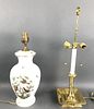 Herend Style Lamp & Brass Candlestick Lamp.