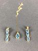 14K Gold and Topaz Pendant and Chain