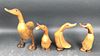Group of 4 Wooden Ducks Signed DCUK