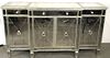 Silver Wood and Mirrored Break Front Buffet