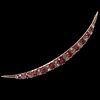 ANTIQUE RUBY AND DIAMOND CRESCENT BROOCH